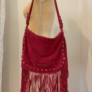 Michael Kors Pink Suede Fringe Handbag
